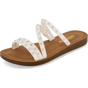 imageCUSHIONAIRE Womens Andrea strappy stud slide sandal Memory FoamWhite