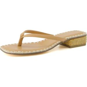 imageCUSHIONAIRE Womens Breezy Block Heel Thong Sandals Memory Foam Wide Widths AvailableNude