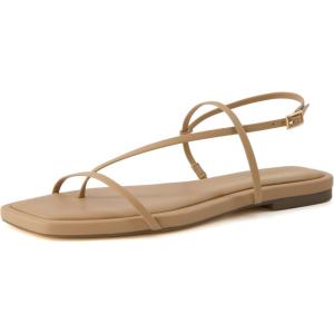 imageCUSHIONAIRE Womens Glory strappy flat sandal Memory Foam and Wide Widths AvailableNatural