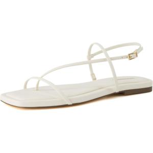 imageCUSHIONAIRE Womens Glory strappy flat sandal Memory Foam and Wide Widths AvailableWhite
