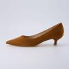 imageCUSHIONAIRE Womens Bay Kitten Heel Dress Shoe Memory Foam Wide Widths AvailableMicrosuede Cognac
