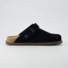 imageCUSHIONAIRE Womens Boulder Genuine Suede Clog with Swivel Strap  Lightweight EVA Sole Memory Foam Insole Wide Widths AvailableBlack Suede