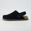 imageCUSHIONAIRE Womens Boulder Genuine Suede Clog with Swivel Strap  Lightweight EVA Sole Memory Foam Insole Wide Widths AvailableBlack Suede