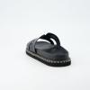 imageCUSHIONAIRE Womens Crisp Footbed Slide Sandal with Espadrille Stitching Comfort Memory Foam Wide Widths AvailableBlack