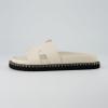 imageCUSHIONAIRE Womens Crisp Footbed Slide Sandal with Espadrille Stitching Comfort Memory Foam Wide Widths AvailableCream