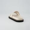 imageCUSHIONAIRE Womens Crisp Footbed Slide Sandal with Espadrille Stitching Comfort Memory Foam Wide Widths AvailableCream