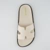 imageCUSHIONAIRE Womens Crisp Footbed Slide Sandal with Espadrille Stitching Comfort Memory Foam Wide Widths AvailableCream