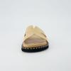 imageCUSHIONAIRE Womens Crisp Footbed Slide Sandal with Espadrille Stitching Comfort Memory Foam Wide Widths AvailableNatural