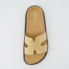 imageCUSHIONAIRE Womens Crisp Footbed Slide Sandal with Espadrille Stitching Comfort Memory Foam Wide Widths AvailableNatural