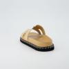 imageCUSHIONAIRE Womens Crisp Footbed Slide Sandal with Espadrille Stitching Comfort Memory Foam Wide Widths AvailableNatural