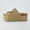 imageCUSHIONAIRE Womens Guru Genuine Leather footbed platform sandal with Comfort Wide Widths AvailableSuede Khaki