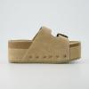 imageCUSHIONAIRE Womens Guru Genuine Leather footbed platform sandal with Comfort Wide Widths AvailableSuede Khaki
