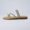 imageCUSHIONAIRE Womens Vivid Beaded Slide Sandal Memory FoamTan Embellished