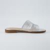 imageCUSHIONAIRE Womens Voyage slide sandal Memory Foam Wide Widths AvailableEmbellish Clear