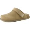 imageCUSHIONAIRE Womens Boulder Genuine Suede Clog with Swivel Strap  Lightweight EVA Sole Memory Foam Insole Wide Widths AvailableBiscuit Suede
