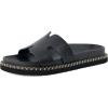 imageCUSHIONAIRE Womens Crisp Footbed Slide Sandal with Espadrille Stitching Comfort Memory Foam Wide Widths AvailableBlack