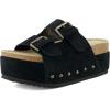 imageCUSHIONAIRE Womens Guru Genuine Leather footbed platform sandal with Comfort Wide Widths AvailableSuede Black