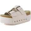 imageCUSHIONAIRE Womens Guru Genuine Leather footbed platform sandal with Comfort Wide Widths AvailableSuede Off White