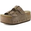 imageCUSHIONAIRE Womens Guru Genuine Leather footbed platform sandal with Comfort Wide Widths AvailableSuede Taupe