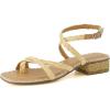 imageCUSHIONAIRE Womens Wave Block Heel Wrap Sandals Memory Foam Wide Widths AvailableRaffia Natural