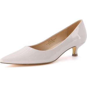imageCUSHIONAIRE Womens Bay Kitten Heel Dress Shoe Memory Foam Wide Widths AvailableBone Patent