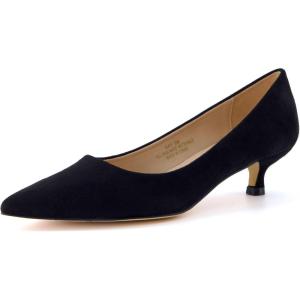 imageCUSHIONAIRE Womens Bay Kitten Heel Dress Shoe Memory Foam Wide Widths AvailableMicrosuede Black