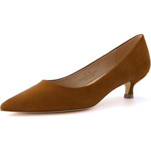 imageCUSHIONAIRE Womens Bay Kitten Heel Dress Shoe Memory Foam Wide Widths AvailableMicrosuede Cognac