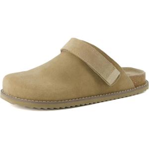 imageCUSHIONAIRE Womens Boulder Genuine Suede Clog with Swivel Strap  Lightweight EVA Sole Memory Foam Insole Wide Widths AvailableBiscuit Suede
