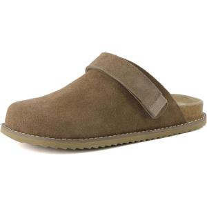 imageCUSHIONAIRE Womens Boulder Genuine Suede Clog with Swivel Strap  Lightweight EVA Sole Memory Foam Insole Wide Widths AvailableTaupe Suede
