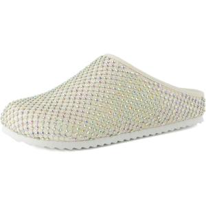 imageCUSHIONAIRE Womens Shimmer Rhinestone Bling Footbed Clog with ComfortWhite