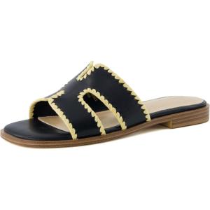 imageCUSHIONAIRE Womens Voyage slide sandal Memory Foam Wide Widths AvailableBlack Woven