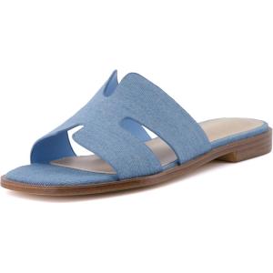 imageCUSHIONAIRE Womens Voyage slide sandal Memory Foam Wide Widths AvailableDenim