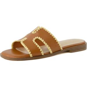 imageCUSHIONAIRE Womens Voyage slide sandal Memory Foam Wide Widths AvailableWhiskey Woven