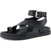 imageCUSHIONAIRE Womens Entry ankle wrap footbed sandal with Comfort Wide Widths AvailableBlack Smooth