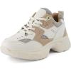 imageCUSHIONAIRE Womens Strike Chunky Sneaker Memory Foam Wide Widths AvailableWhiteTan