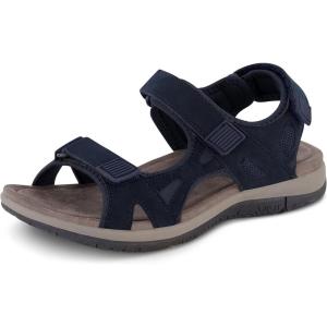 imageCUSHIONAIRE Womens Pace comfort footbed outdoor sandal with adjustable straps and Memory Foam Wide Widths AvailableNavy