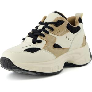 imageCUSHIONAIRE Womens Strike Chunky Sneaker Memory Foam Wide Widths AvailableBeigeBlack