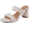 imageDunes  CUSHIONAIRE Technology Womens Iris braided Heel Sandal Memory Foam and Wide Widths AvailableIvory
