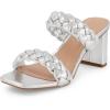 imageDunes  CUSHIONAIRE Technology Womens Iris braided Heel Sandal Memory Foam and Wide Widths AvailableSilver