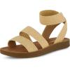 imageCUSHIONAIRE Womens Indego Stretch SandalNatural Raffia Gore