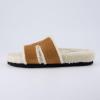 imageCUSHIONAIRE Cuddle Fur Slippers for Women Faux Shearling Slide Sandal Memory Foam Wide Widths AvailableRust