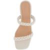 imageCUSHIONAIRE Womens Neptune braided low block heel sandal Memory FoamIvory