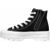 imageCUSHIONAIRE Womens Vespa high top Canvas Sneaker Memory Foam and Side ZipperBlackWhite Zip