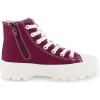 imageCUSHIONAIRE Womens Vespa high top Canvas Sneaker Memory Foam and Side ZipperBurgundy Zip