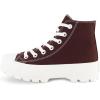 imageCUSHIONAIRE Womens Vespa high top Canvas Sneaker Memory Foam and Side ZipperChocolate Zip
