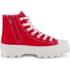 imageCUSHIONAIRE Womens Vespa high top Canvas Sneaker Memory Foam and Side ZipperRed Zip