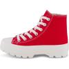 imageCUSHIONAIRE Womens Vespa high top Canvas Sneaker Memory Foam and Side ZipperRed Zip