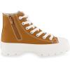 imageCUSHIONAIRE Womens Vespa high top Canvas Sneaker Memory Foam and Side ZipperTan Zip