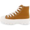 imageCUSHIONAIRE Womens Vespa high top Canvas Sneaker Memory Foam and Side ZipperTan Zip