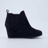 imageDunes Womens Zoey Wedge Bootie Soft Vegan Suede Easy SlipOn Design Memory Foam Wide Widths AvailableBlack